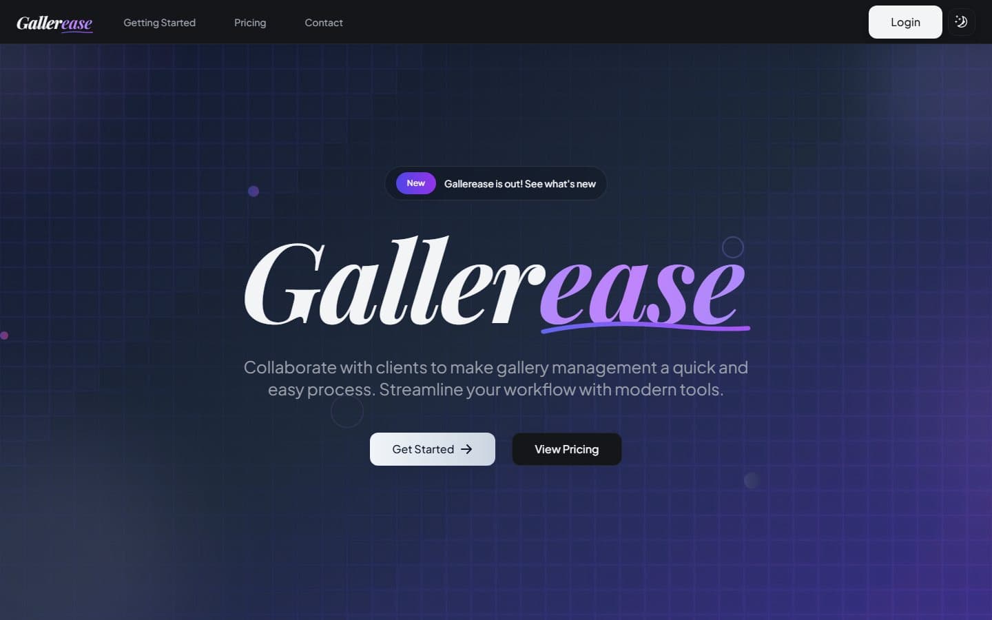 Gallerease website